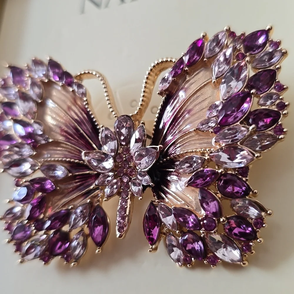 NAPIER BRAND WOMEN'S BEAUTIFUL  PURPLE & GOLDTONE BUTTERFLY FASHION JEWE…_9